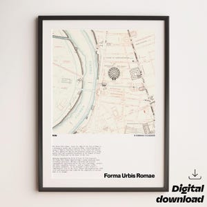 Ancient City of Rome Map – Digital Print – Roman Empire History – Educational map