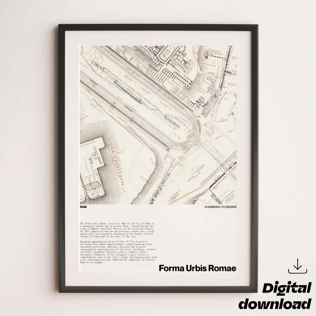 Ancient City of Rome Map – Digital Print – Roman Empire History ...