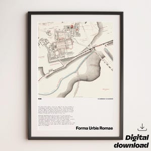 Ancient City of Rome Map – Digital Print – Roman Empire History – Educational map
