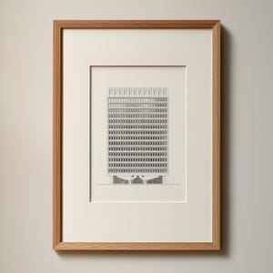 Marcel Breuer&#39;s Bristol Center Office Hand-Drawn Architecture Poster