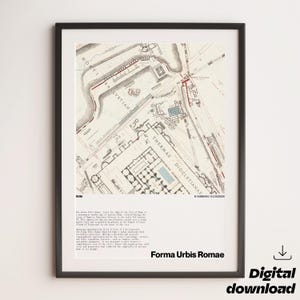 Ancient City of Rome Map – Digital Print – Roman Empire History – Educational map