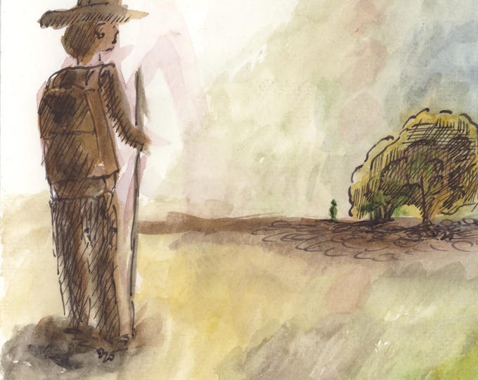 4x6 Watercolor Art Print | "Afar" | 8.5 x 11" | 5x7" | Print to Edge