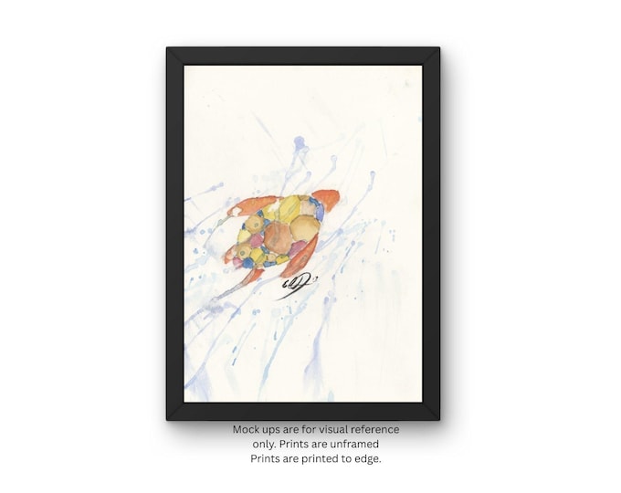 Turtle | Watercolor Painting | Abstract Art Print