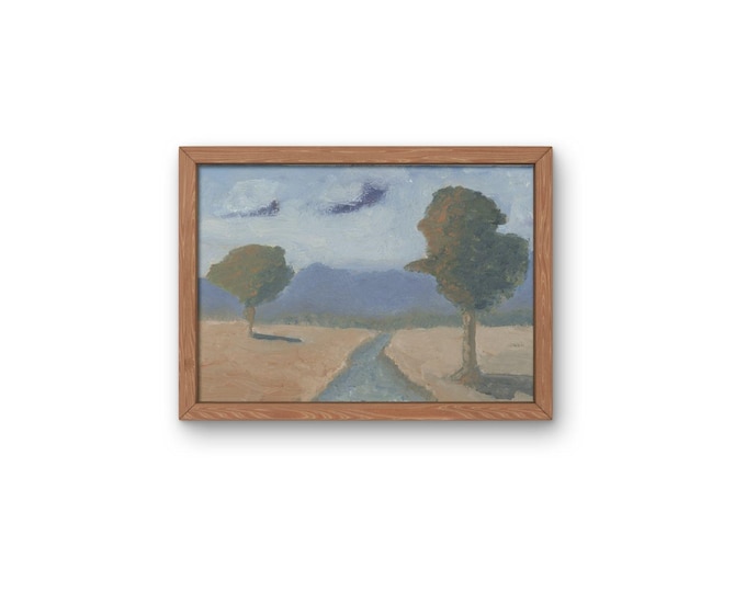 Small Landscape Oil Painting Print - 4x6 on 5x7 Paper - Impressionist Art