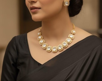 Polki Kundan Wedding Necklace Set: Sabyasachi Inspired Indian Jewelry