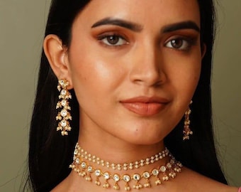 Kundan Choker Necklace Set: Indian Wedding Jewelry