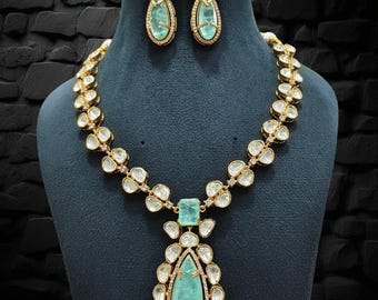 Kundan Bridal Necklace Set: Gold Plated Indian Jewelry