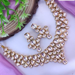 Kundan Bridal Necklace Set: Green Beaded Indian Jewelry