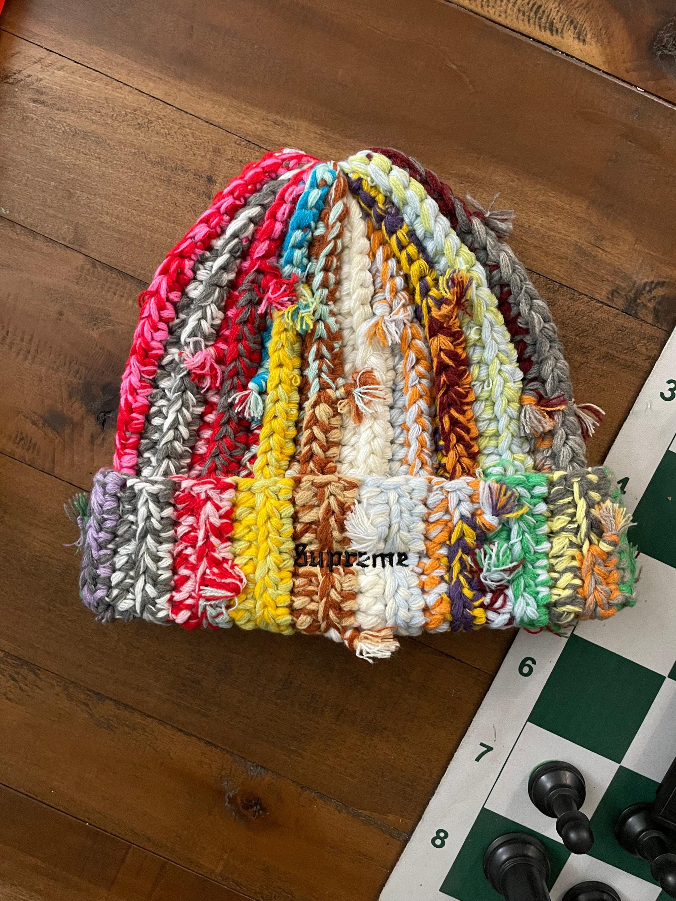 Multicolor Stripe Hand Knit Beanie - Etsy