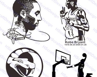 Kobe Bryant Vector File Black Mamba SVG Instant Download cricut PNG Template iron on heat press
