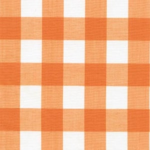 Under Sink Curtain Skirt, Lightweight Gingham Check in 10 Colors, Unlined, Custom Made, Under Counter, Cabinet Curtain, Cafe Length Curtain Orange Gingham