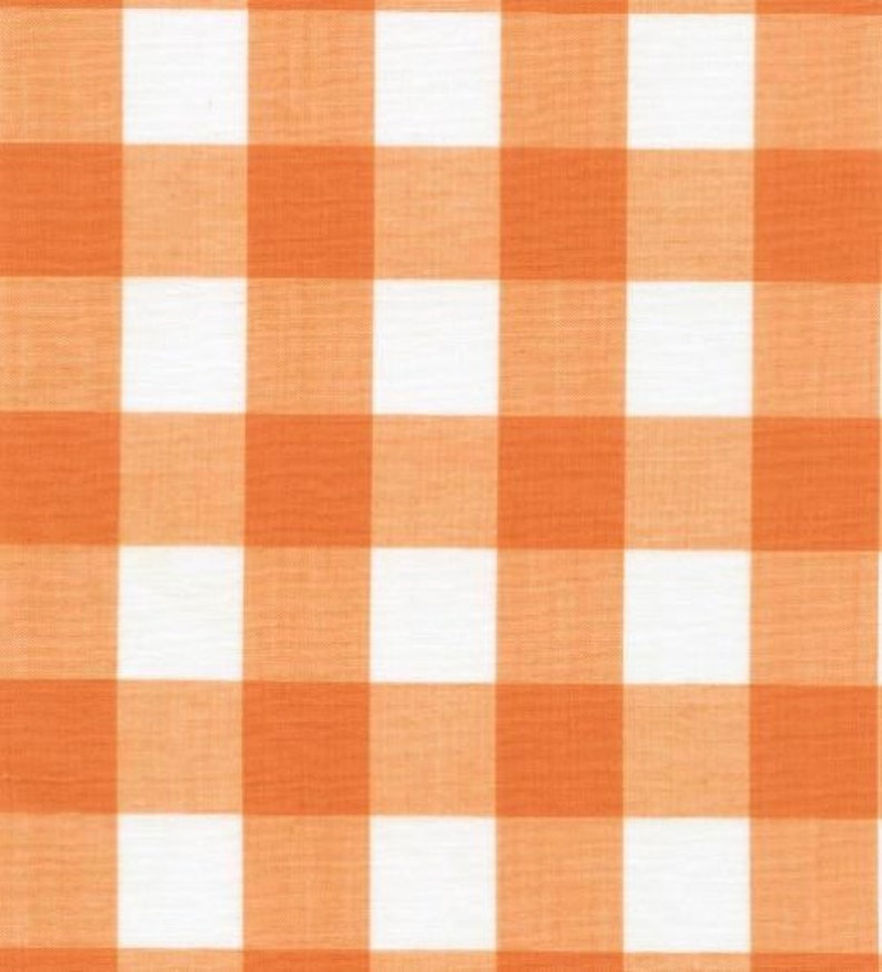 Under Sink Curtain Skirt, Lightweight Gingham Check in 10 Colors, Unlined, Custom Made, Under Counter, Cabinet Curtain, Cafe Length Curtain Orange Gingham