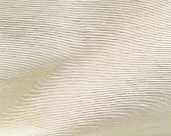 Upholstery Fabric for DIY Projects, Heavy All Cotton in Pale Vanilla, Grass Cloth Textured, Eco Friendly, Roth Tompkins