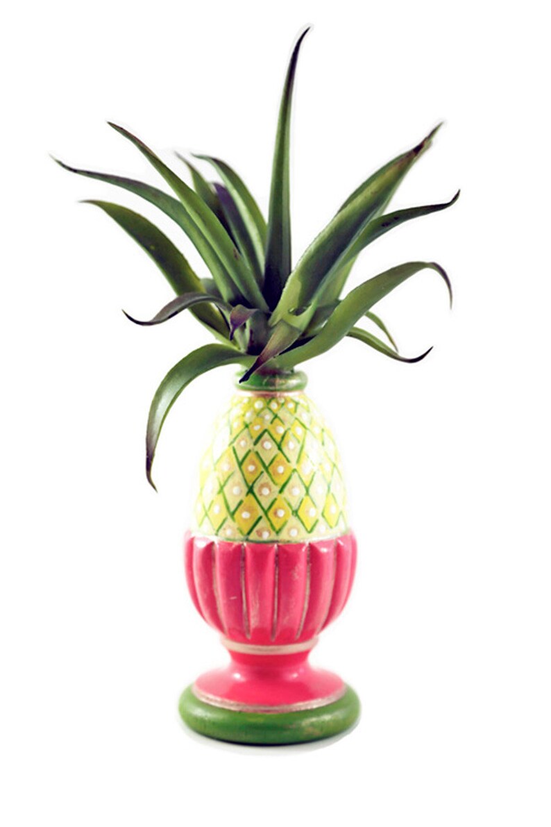 Pineapple Finial Pair Fits 2 Inch Curtain Drape Rod Tropical Etsy