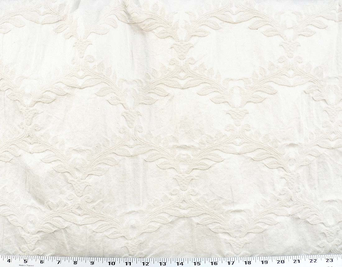 Off White Jacquard Damask Fabric By The Yard Tone on Tone Etsy