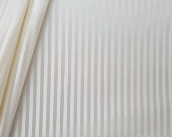 Elegant Stripe Curtain Panel, Made to Your Length, High Quality Fabric, Choose Champagne or Platinum, Rod Pocket with Decorative Top Hem,