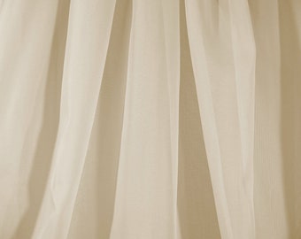 Sheer Voile Chiffon Fabric, Light Champagne, 118 Inches Wide, By The Yard