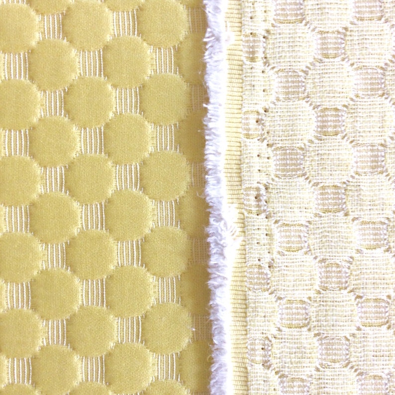 Matelasse Fabric By The Yard Lemon Yellow Geometric Circle Etsy
