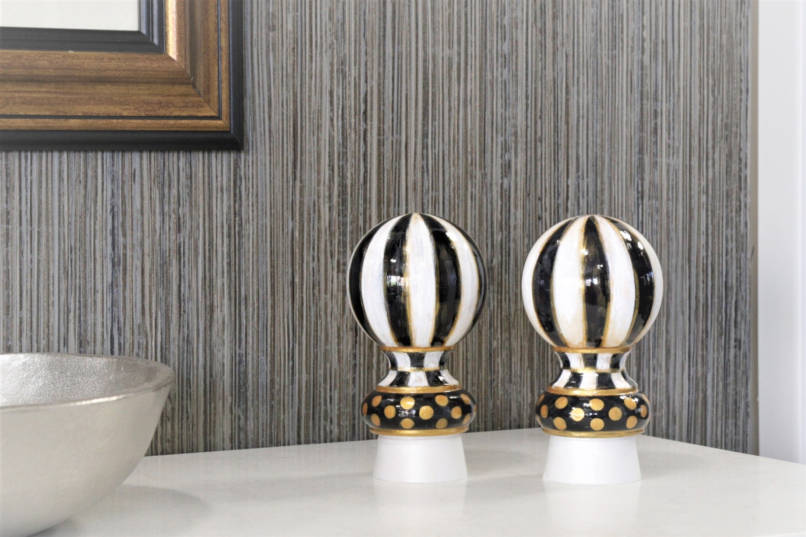 Painted Rod End Finials Baluster Caps Bed Post Caps Etsy