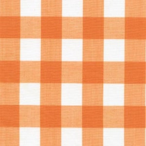 Yellow Retro Style Cafe Curtain 9 More Color Options, Gingham Check, Rod Pocket, Orange