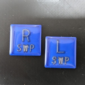 May include: Two blue square tiles with white lettering. The left tile says "R SWP" and the right tile says "L SWP".