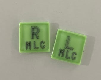 Glow-in-the-dark X-ray Markers with initials (1 Pair L/R)