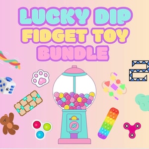 5 x lucky dip fidget toys, Anxiety relief, sensory toys for kids and adults, autism, adhd, fiddle fidget, stimulating, focus, stress reduce
