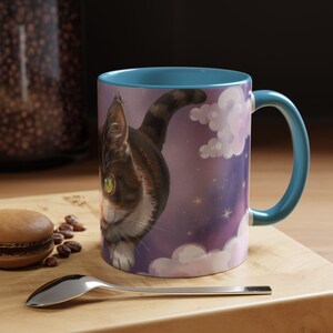 Mug, Magical Cat Accent Coffee Mug (11, 15oz) - Mystical Cat Lover Gift, Unique Cat Mug, Whimsical Cat Tea Cup, Cat Lady Coffee Mug, Cat