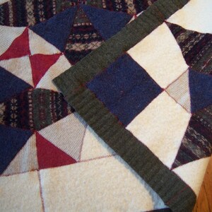 Recycled Wool Lap Baby Blanket/ Kaleidoscope pattern image 4