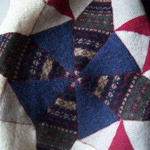 Recycled Wool Lap Baby Blanket/ Kaleidoscope pattern image 1