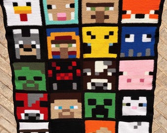 Minecraft Pixel Gehaakte Deken