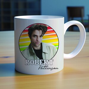 Robert Pattinson Mug, Mugs, Birthday gift, Christmas gift, Flowers Mug, 2 sides