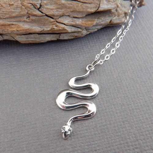Snake necklace sterling silver \u2022 minimalist chain \u2022 serpent necklace \u2022 tiny snake pendant \u2022 animal necklace \u2022 nature necklace \u2022 gold snake