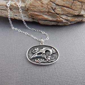 Sterling Silver Raven Skull Necklace, Halloween Charm, Gothic Jewelry 7/8&quot;