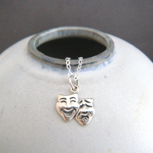 Ciondolo Maschera Teatro Argento Sterling 925 - Per Bracciali O Collane - Foto 6