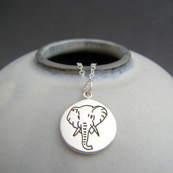 Sterling Silver Elephant Necklace: Spirit Animal Talisman Jewelry