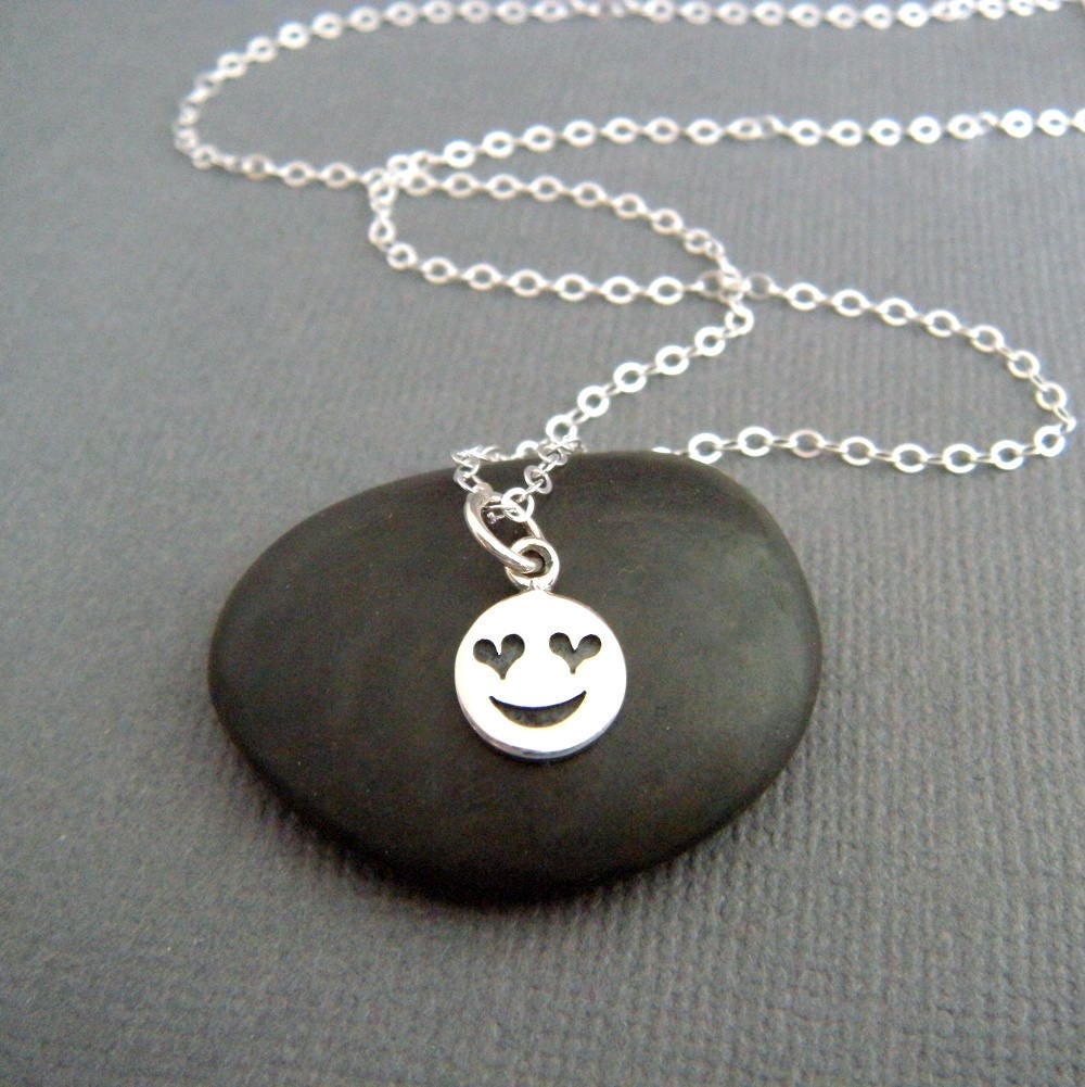 TATIANA☆[SILVER925] Smiley Cubic Heart Necklace Designer fashion, Seoul-fully created | W Concept