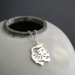 Collar de tigre de plata de ley, dije del animal del zodiaco chino imagen 1
