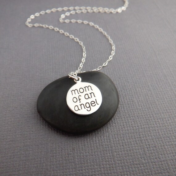 Tiny Sterling Silver Mom of an Angel 