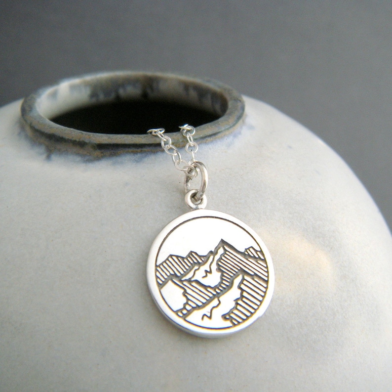 Mountain Peaks Necklace. Sterling Silver Small Mt Range Earth Etsy