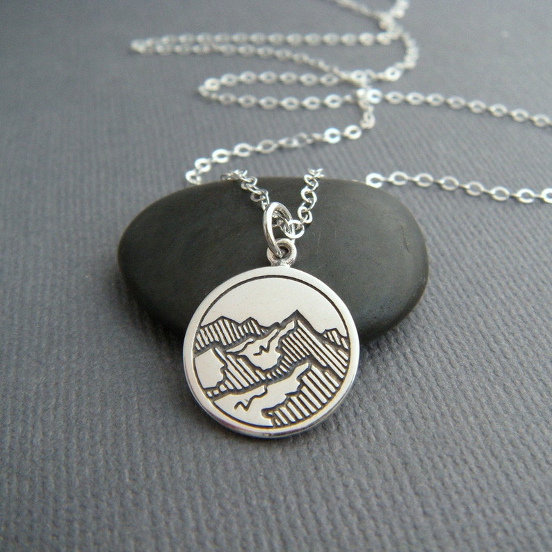 Mountain Peaks Necklace. Sterling Silver Small Mt Range Earth Etsy