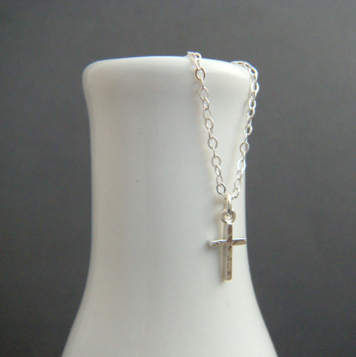 Silver Cross Necklace. TINY. Sterling Silver Pendant. Etsy