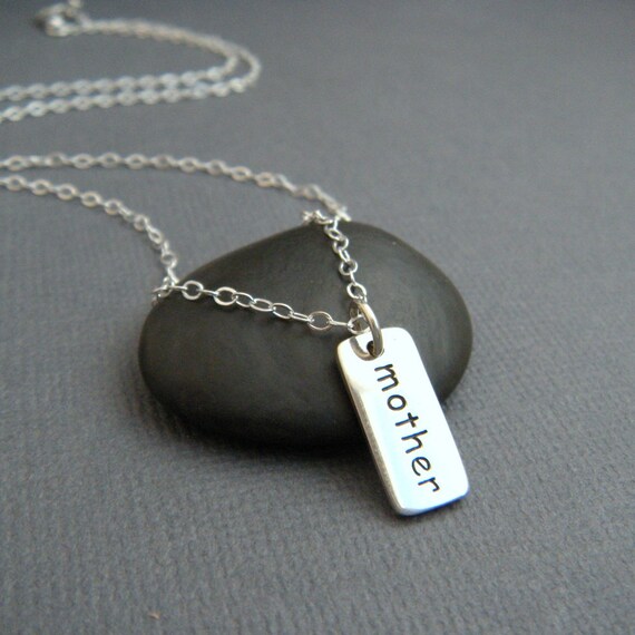 Silver Mother Necklace. Tiny Sterling Silver Inspirational Jewelry