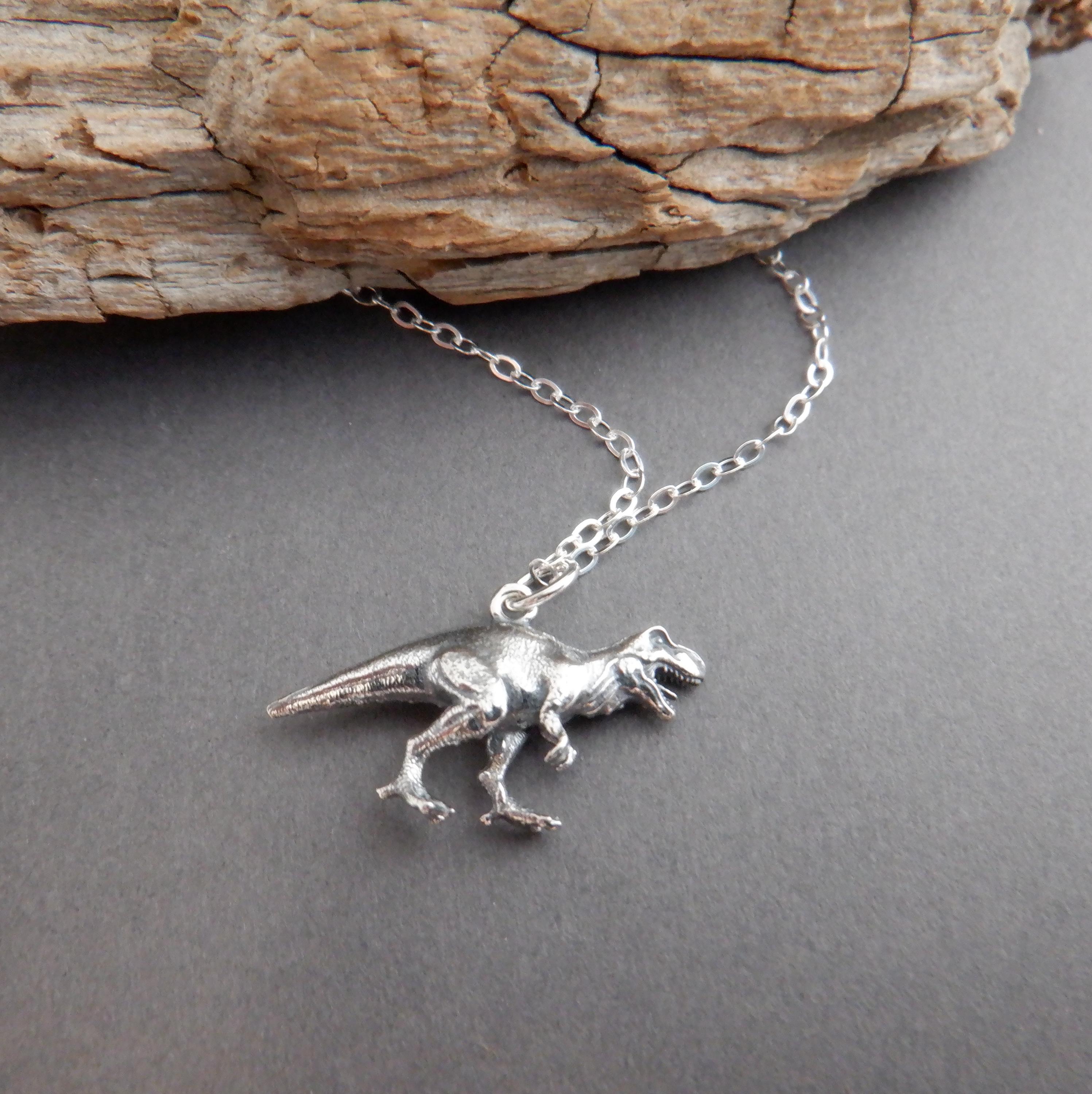 Yellow Gold Plated T Rex Dinosaur Necklace By Songs of Ink and Steel Yellow Gold Plated T Rex Dinosaur Necklace By Songs of Ink and Steel