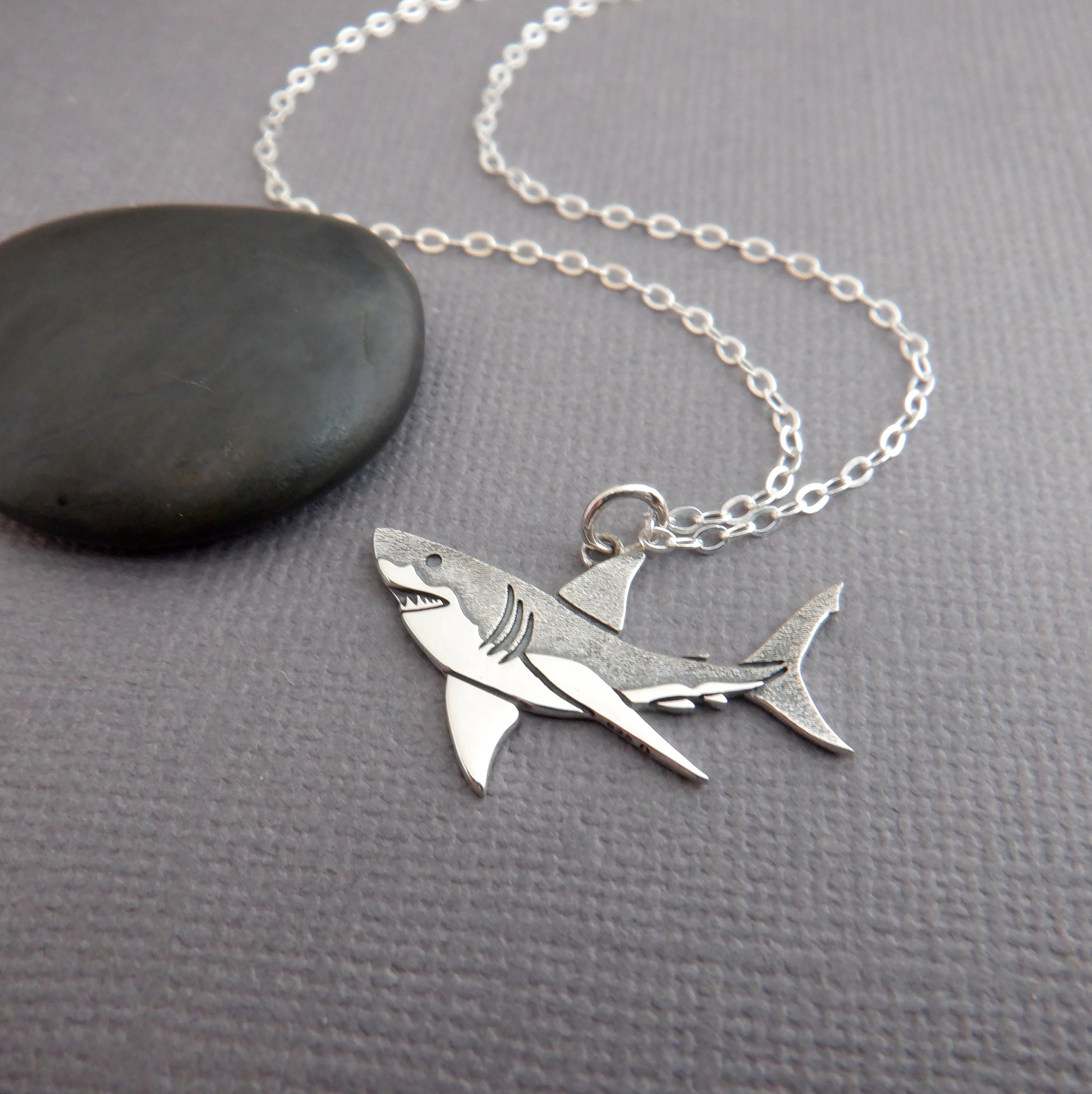 Vintage Heavy 37.3gm Hallmarked Silver Shark Bracelet