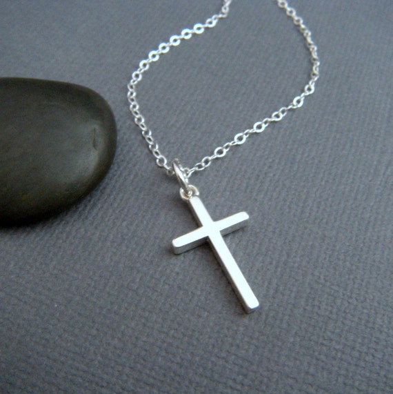 Silver Cross Necklace. MEDIUM. Sterling Silver Cross Pendant