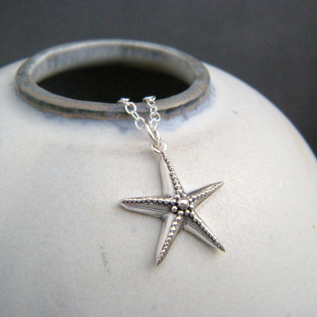 Small Starfish Necklace. Sterling Silver Star Fish Ocean Pendant ...