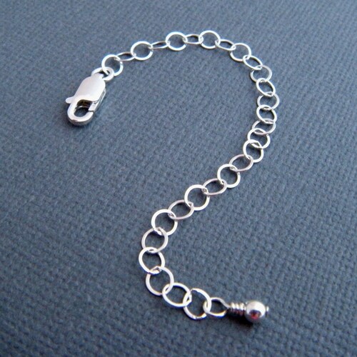 4-1/2 inches Long  ADD LENGTH TO ANY NECKLACE    YJ21G Silver Extension Chain 