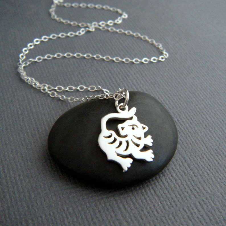 Collar de tigre de plata de ley, dije del animal del zodiaco chino imagen 2