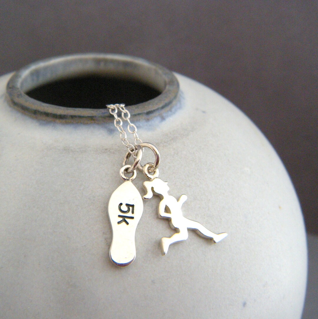 Sterling Silver Runner Girl Necklace 5k 10k 13.1 26.2 Running Etsy